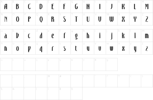 Mapa de caracteres da fonte Dallen Blur Font