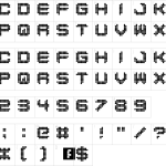 Mapa de caracteres da fonte Dance Floor Font