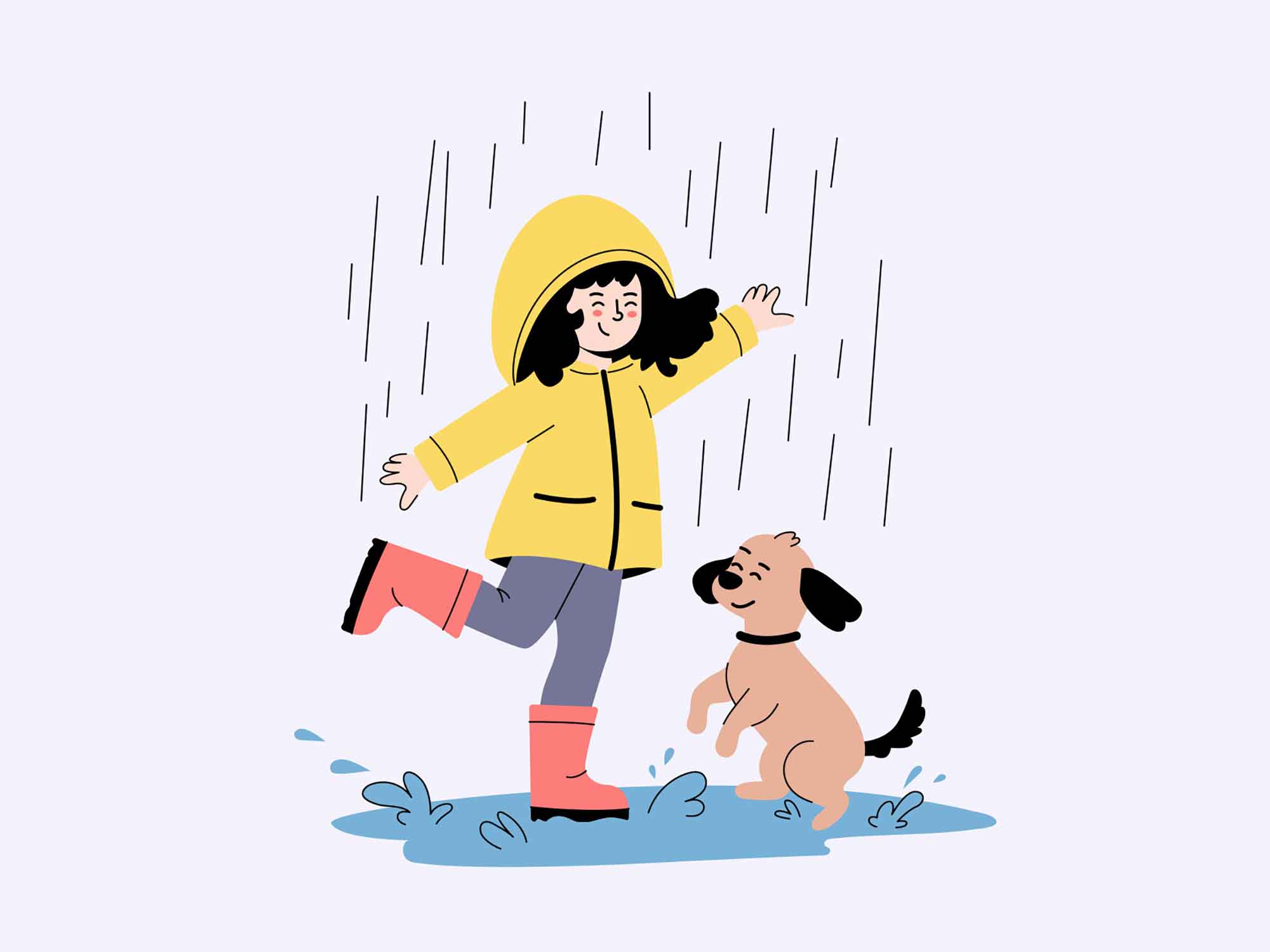 Dancing in the Rain Illustration