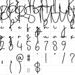 Mapa de caracteres da fonte Daniel Signature Font