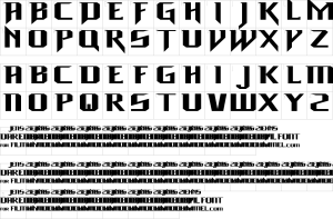 Mapa de caracteres da fonte Daredevil Font