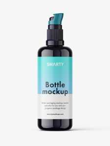 Dark airless bottle mockup