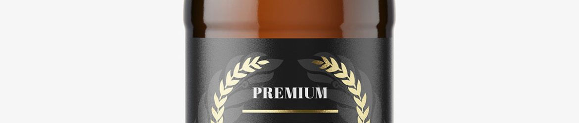 Dark beer bottle mockup