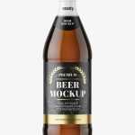 Dark beer bottle mockup