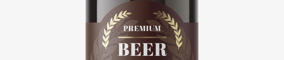Dark beer bottle mockup