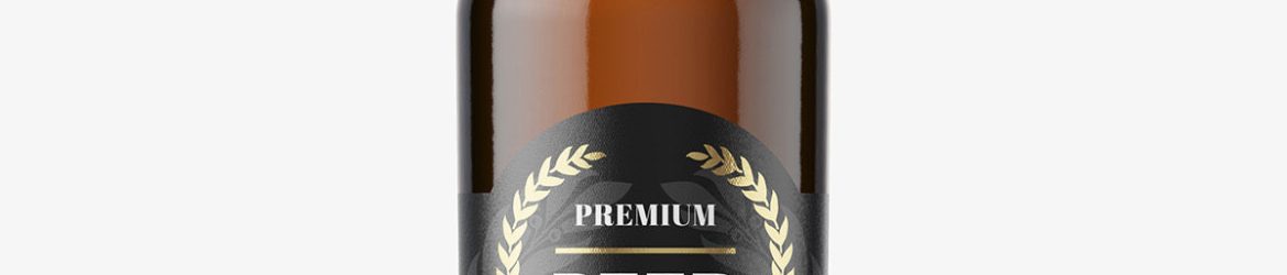 Dark beer bottle mockup