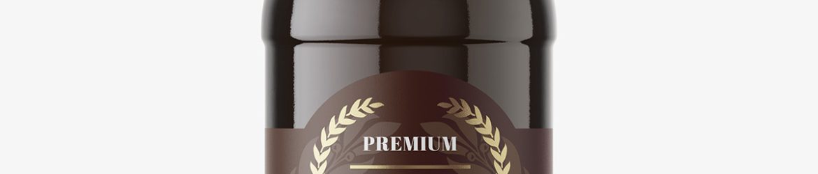 Dark beer bottle mockup