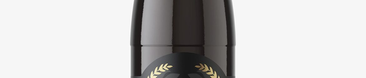 Dark beer bottle mockup