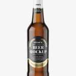 Dark beer bottle mockup