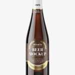 Dark beer bottle mockup