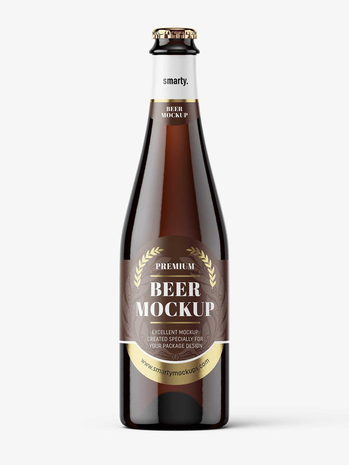 Dark beer bottle mockup
