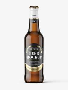 Dark beer bottle mockup