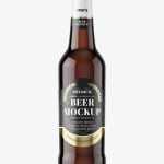 Dark beer bottle mockup