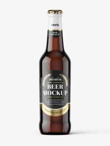 Dark beer bottle mockup
