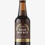 Dark beer bottle mockup / 330 ml