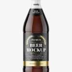 Dark beer bottle mockup