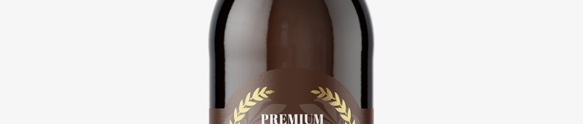 Dark beer bottle mockup