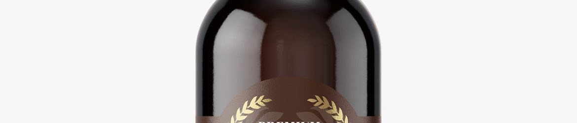 Dark beer bottle mockup