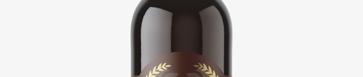 Dark beer bottle with swing top cap mockup