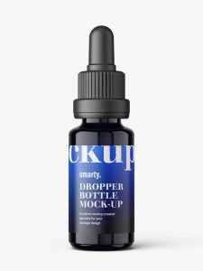Dark dropper bottle mockup / 15ml