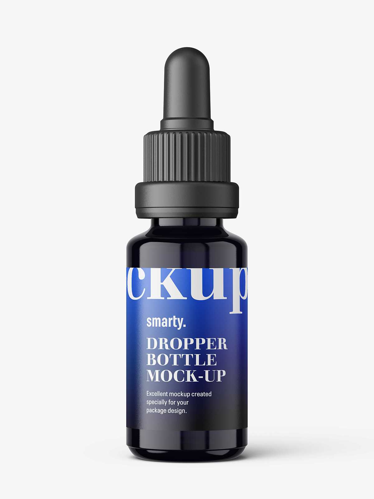 Dark dropper bottle mockup / 15ml