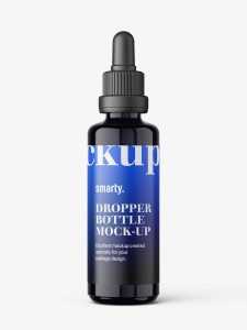 Dark dropper bottle mockup / 50ml