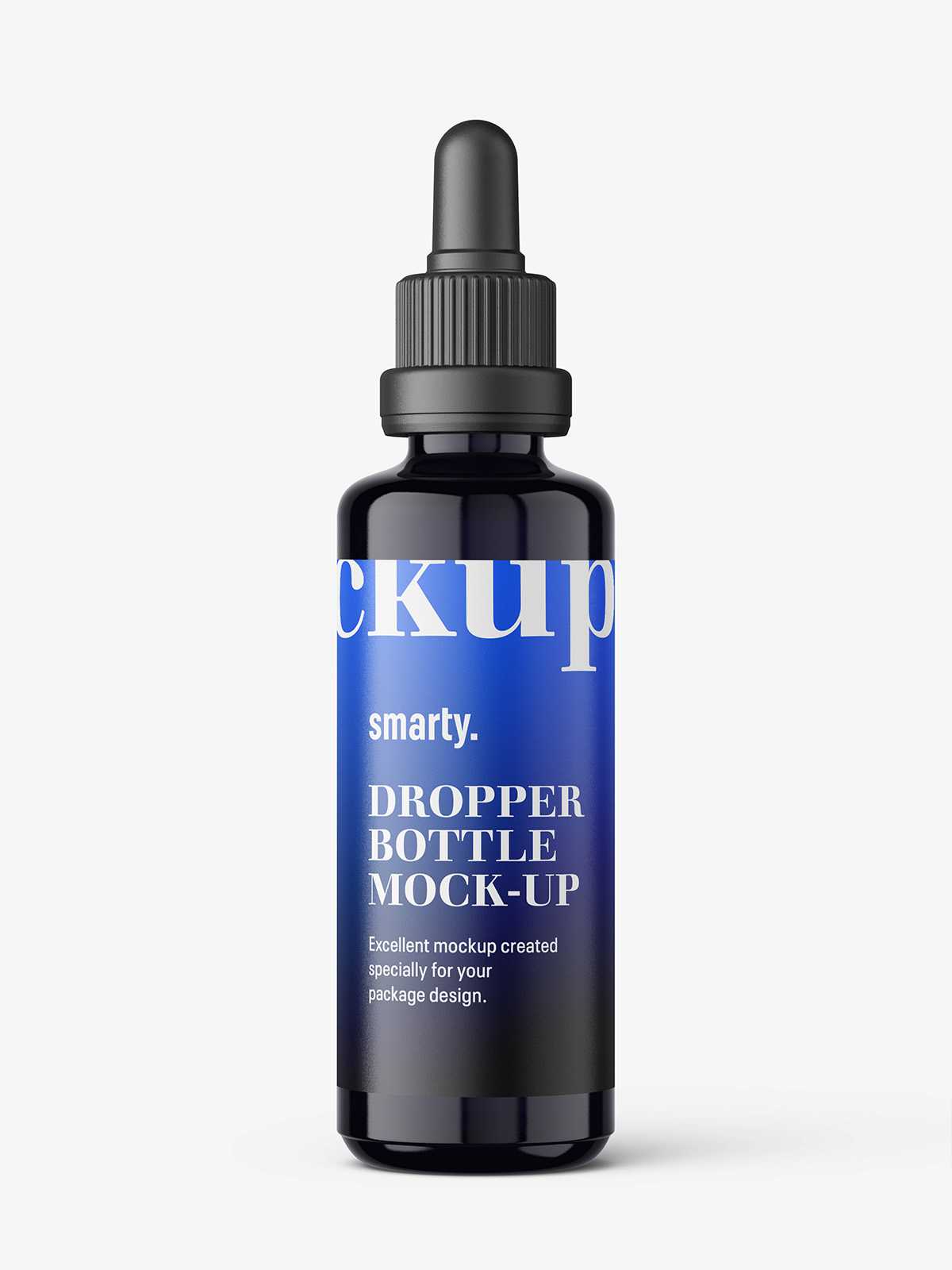 Dark dropper bottle mockup / 50ml
