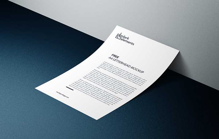 Dark Elements / A4 Letterhead Mockup