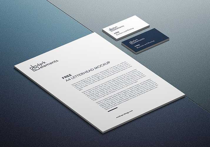 Dark Elements / A4 paper with business cards