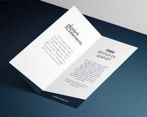Dark Elements / Bi fold DL leaflet mockup