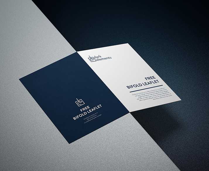 Dark Elements / Bifold Cover Leaflet Mockup