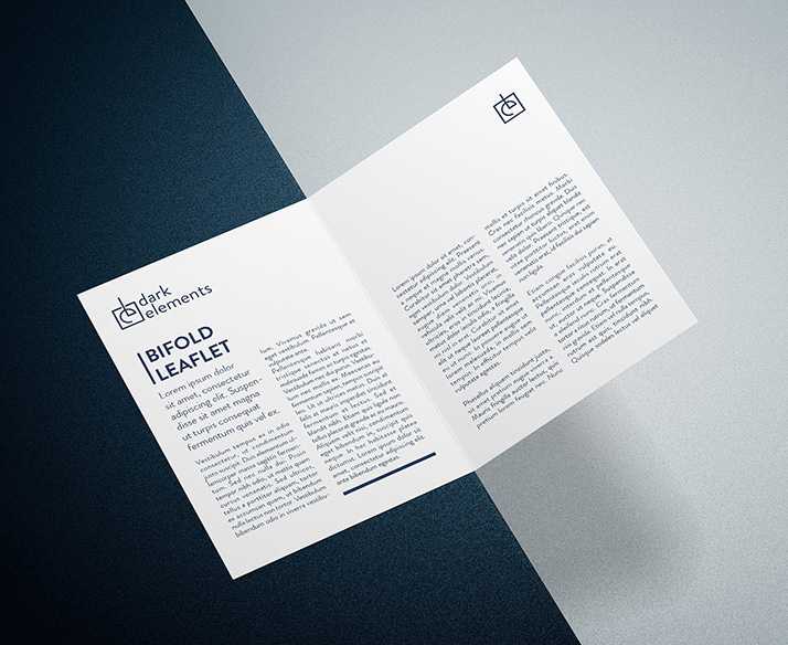 Dark Elements / Bifold Leaflet Mockup