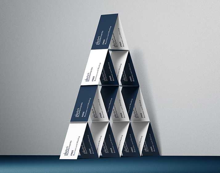 Dark Elements / Business cards / House of cards mockup