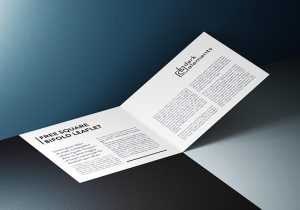Dark Elements / Square bifold leaflet mockup