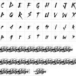 Mapa de caracteres da fonte Dark Falcon Font