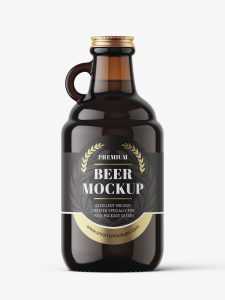 Dark farmhouse growler bottle mockup