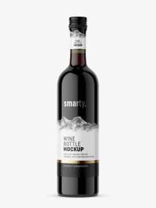 Dark glass wine mockup