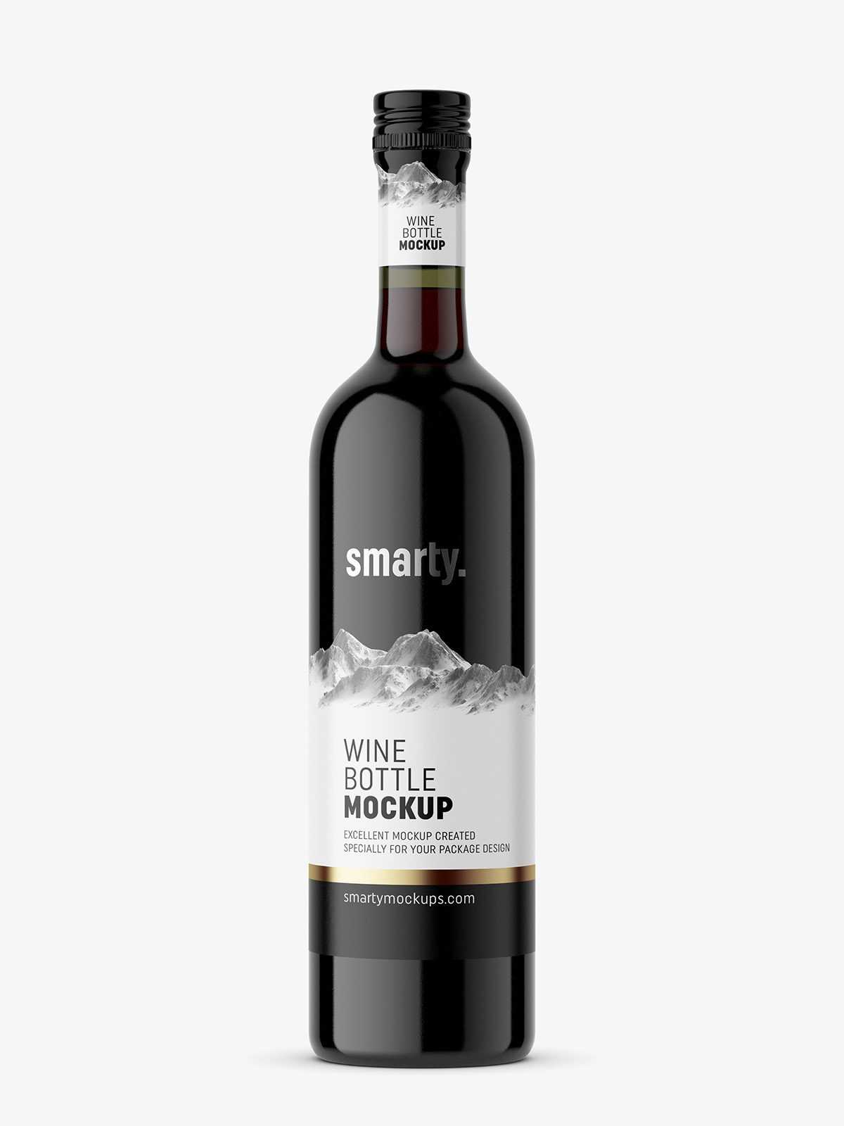 Dark glass wine mockup