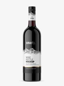 Dark glass wine mockup