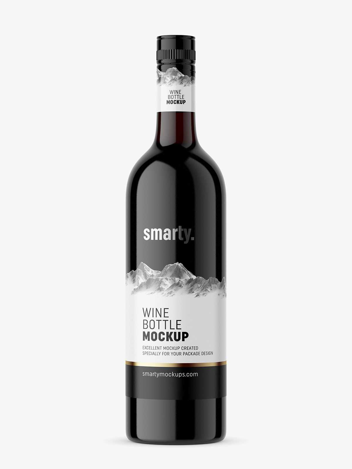 Dark glass wine mockup