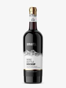 Dark glass wine mockup