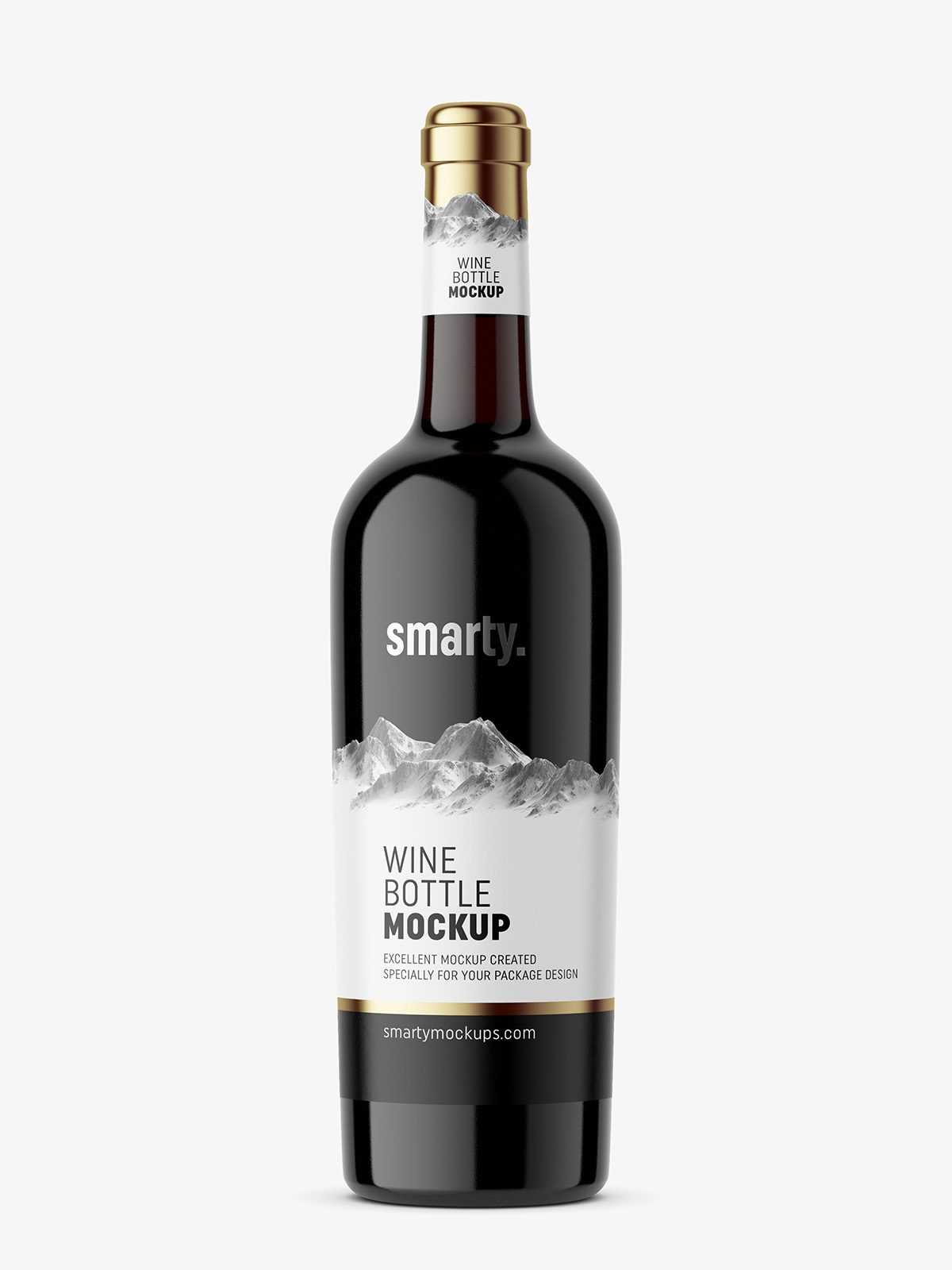 Dark glass wine mockup