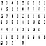 Mapa de caracteres da fonte Dark Monday Font