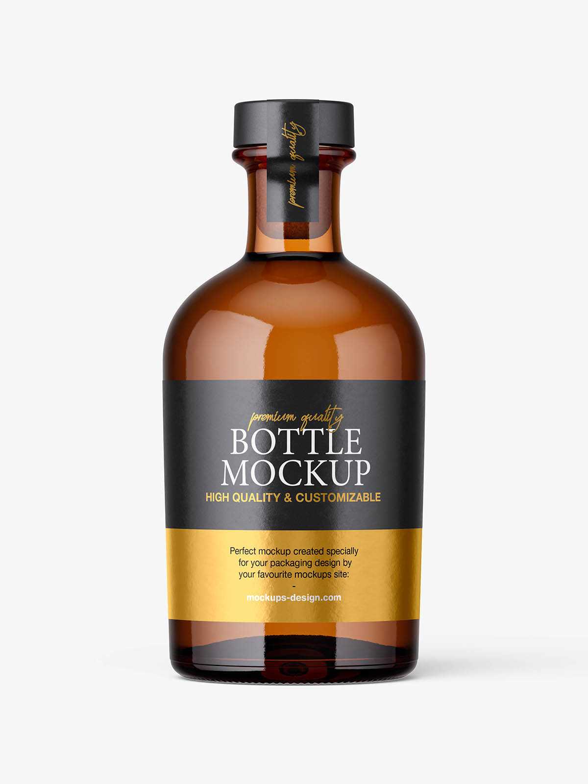 Dark spirit bottle mockup