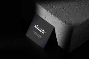 Dark square flyer mockup