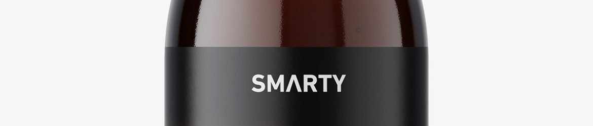 Dark syrup bottle mockup with silver cap / amber Dark syrup bottle mockup with silver cap / amber
