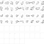 Mapa de caracteres da fonte Dark Wood Beveled Font
