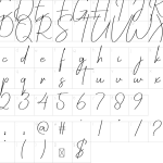 Mapa de caracteres da fonte Darknight Font