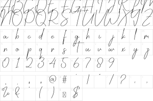 Mapa de caracteres da fonte Darknight Font