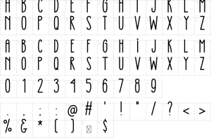 Mapa de caracteres da fonte Darling Kisses Font
